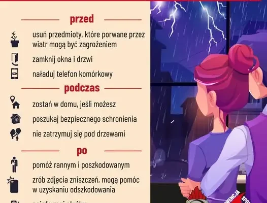 Ostrzeżenie: burze i silny wiatr w dniach 21-22 sierpnia – sprawdź zasady bezpieczeństwa