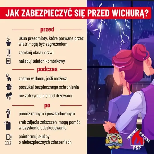 Ostrzeżenie: burze i silny wiatr w dniach 21-22 sierpnia – sprawdź zasady bezpieczeństwa
