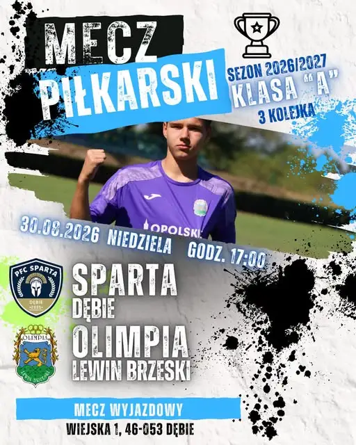 Olimpia Lewin Brzeski zagra na wyjeździe ze Spartą Dębie w 3. kolejce