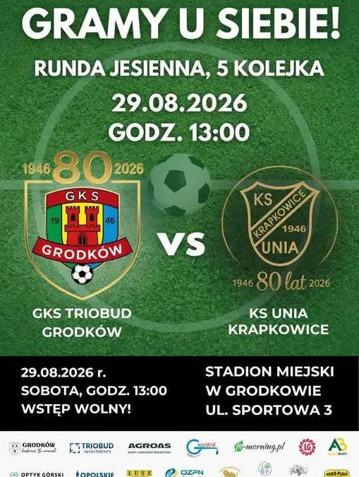 GKS Grodków podejmie Unię Krapkowice w sobotnim meczu ligowym