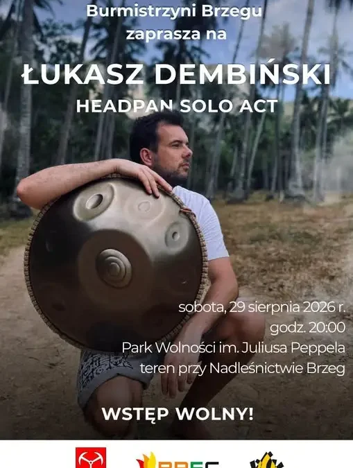 Koncert handpanowy Łukasza Dembińskiego w Parku Wolności w Brzegu