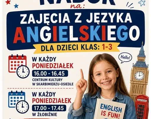 Zajęcia z języka angielskiego dla klas 1-3 w Skarbimierzu – start 7 września