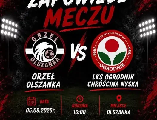 Orzeł Olszanka podejmie LKS Ogrodnik Chróścina Nyska w sobotnim meczu