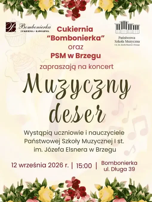 Koncert plenerowy przy cukierni Bombonierka w Brzegu już w przyszłą sobotę