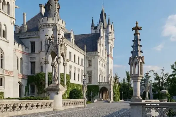 Historia pałacu w Kopicach: mostek, figura Św. Krzysztofa i wieża północna