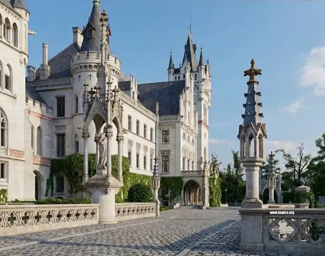 Historia pałacu w Kopicach: mostek, figura Św. Krzysztofa i wieża północna