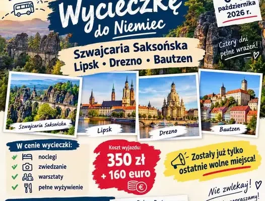 Ostatnie miejsca na wyjazd do Niemiec – Drezno i Lipsk już w październiku