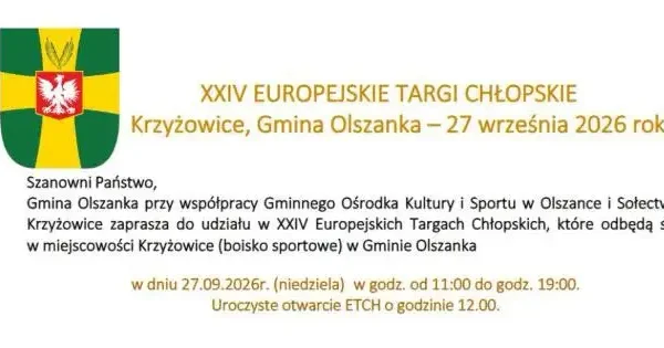 XXIV Europejskie Targi Chłopskie w Krzyżowicach – święto lokalnych smaków i rękodzieła
