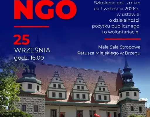 Brzeg: bezpłatne szkolenie dla NGO o zmianach w ustawie o pożytku publicznym