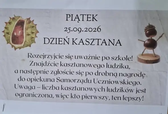 Kasztanowe ludziki ukryły się w szkole. Uczniowie ruszyli na poszukiwania