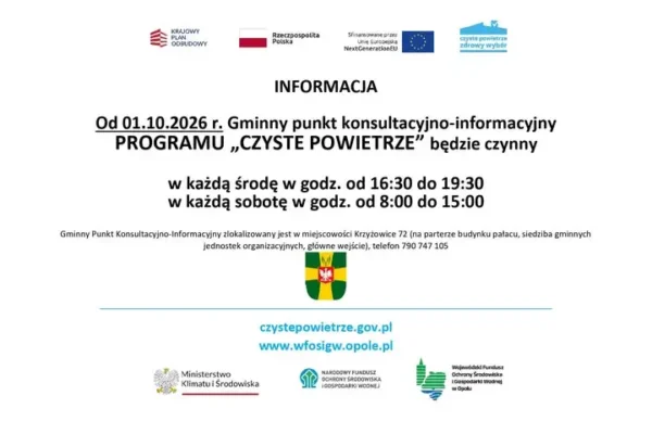Nowe godziny pracy punktu „Czyste Powietrze” w gminie Olszanka