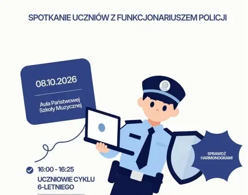 Cyberbezpieczeństwo w szkole muzycznej w Brzegu – spotkanie z policjantem