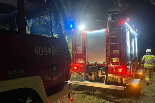 Pożar balotów słomy w Lubszy. Nocna akcja strażaków