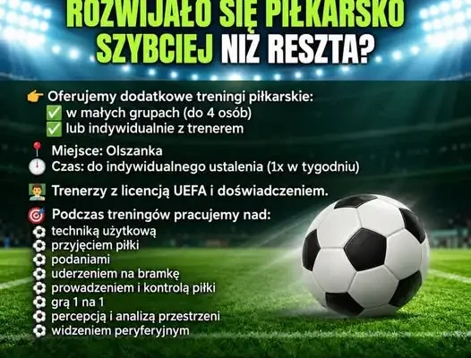 Indywidualne treningi piłkarskie dla dzieci w Olszance – zapisy trwają