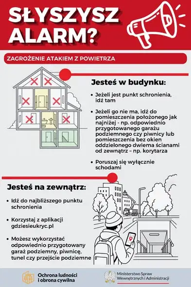 Jak zachować się podczas alarmu? Gmina Lubsza przypomina o zasadach bezpieczeństwa