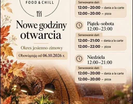 Restauracja Piast zmienia godziny otwarcia na sezon jesienno-zimowy