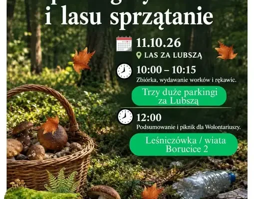 5. edycja grzybobrania i sprzątania lasu w Gminie Lubsza – 11 października