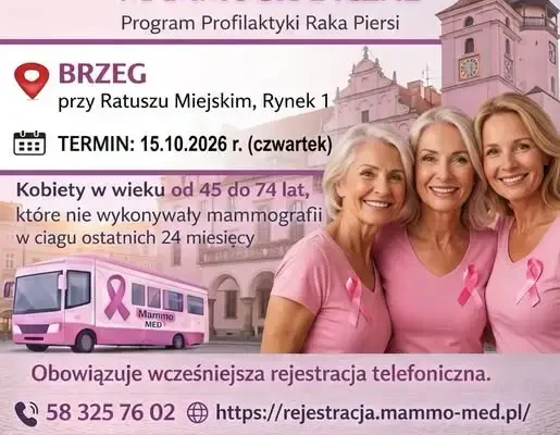 Różowy Październik w Brzegu – bezpłatna mammografia 15 października