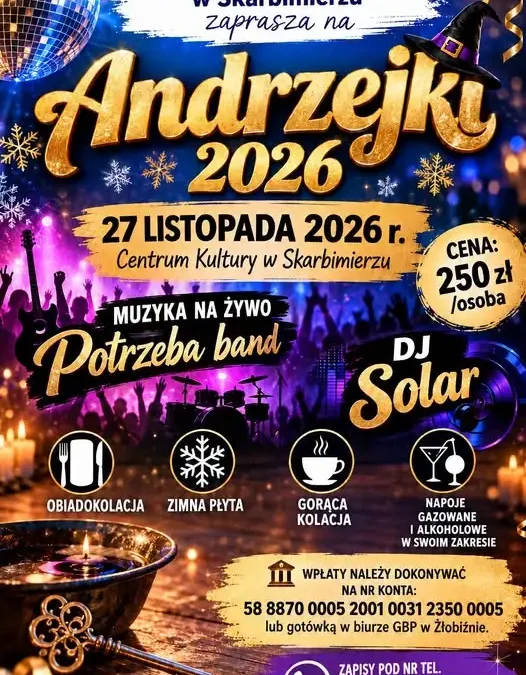 Andrzejki w Gminnej Bibliotece Publicznej w Skarbimierzu – trwają zapisy