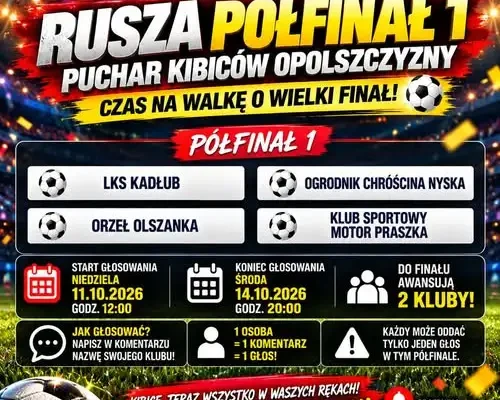 Puchar Kibiców Opolszczyzny: rusza półfinał 1 – głosowanie do środy