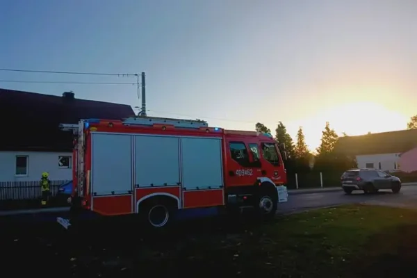 Dobrzyń: strażacy interweniowali przy nietypowym zdarzeniu — szop na dachu budynku