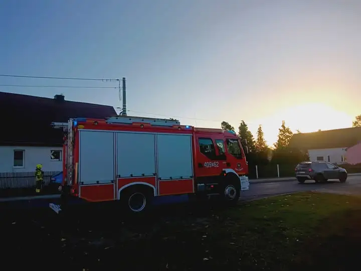 Dobrzyń: strażacy interweniowali przy nietypowym zdarzeniu — szop na dachu budynku
