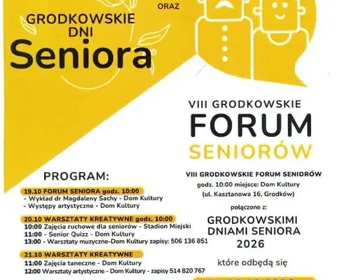 Grodkowskie Dni Seniora 2026 – cztery dni pełne atrakcji dla seniorów