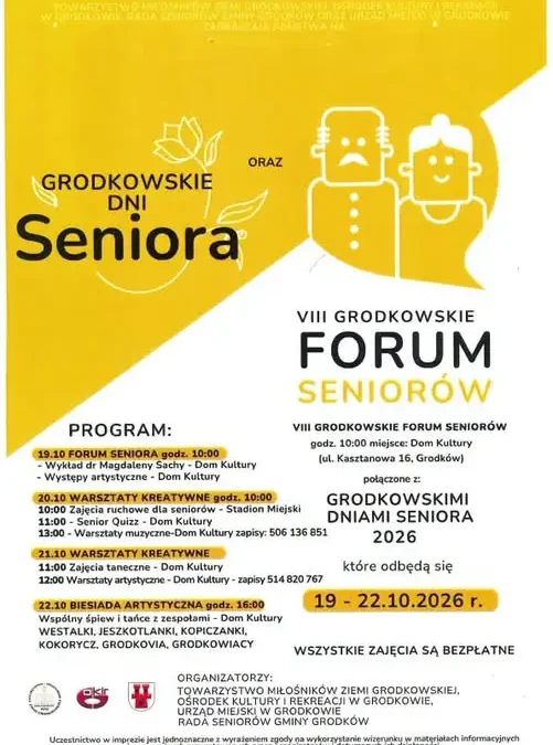 Grodkowskie Dni Seniora 2026 – cztery dni pełne atrakcji dla seniorów