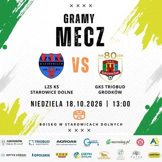 Derby Gminy Grodków: GKS Triobud zmierzy się z rywalem w Starowicach Dolnych