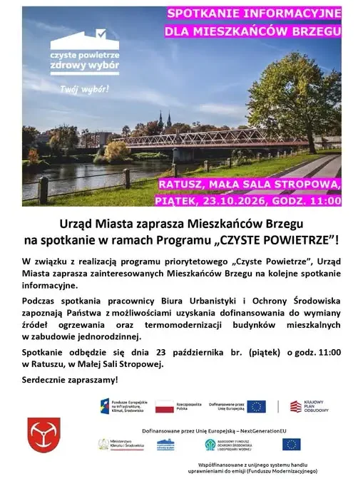 Brzeg: spotkanie o programie „Czyste Powietrze” w Ratuszu