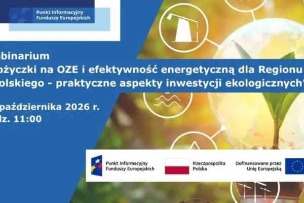 Webinarium o pożyczkach na OZE i efektywność energetyczną dla opolskich firm