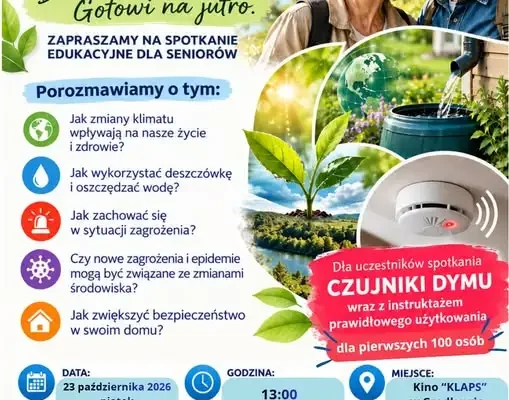 Bezpłatne spotkanie dla seniorów w Grodkowie – ekologia, bezpieczeństwo i czujniki dymu