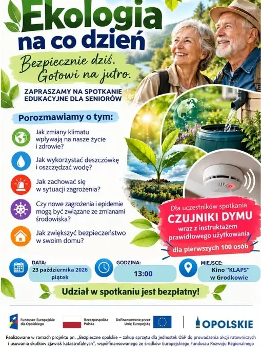 Bezpłatne spotkanie dla seniorów w Grodkowie – ekologia, bezpieczeństwo i czujniki dymu